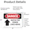 Signmission Watch For Power Lines Above Danger Sign, Vinyl Decal, 7in W x 5in L, 2PK OS-2PACK-DS-D-57-L-1708 - alternate 5